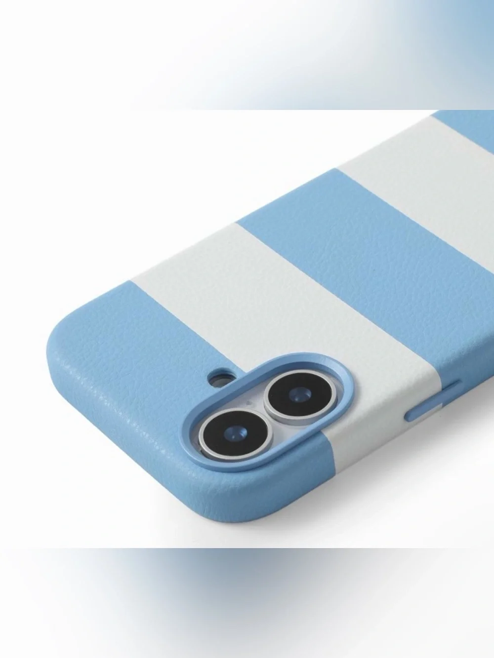 GEMS Hello Lux Light Blue Cabana Stripe Pebble PU iPhone Case - 16 New in Box